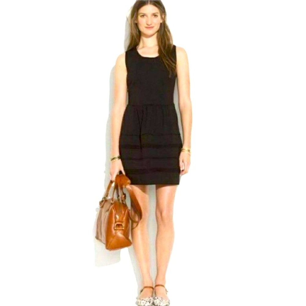 Madewell Black Silhouette Ponte Scuba Knit Telegraph Dress Size L
